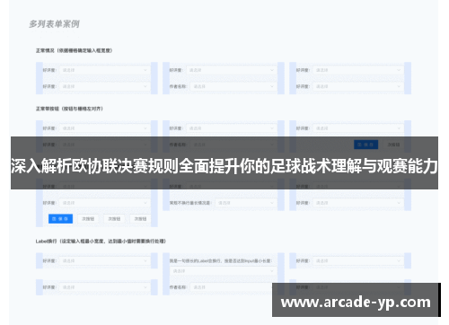 深入解析欧协联决赛规则全面提升你的足球战术理解与观赛能力